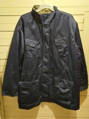 Nike Jacket Mens XL Navy Field Jacket Long Sleeve Flap Pockets Insulated China